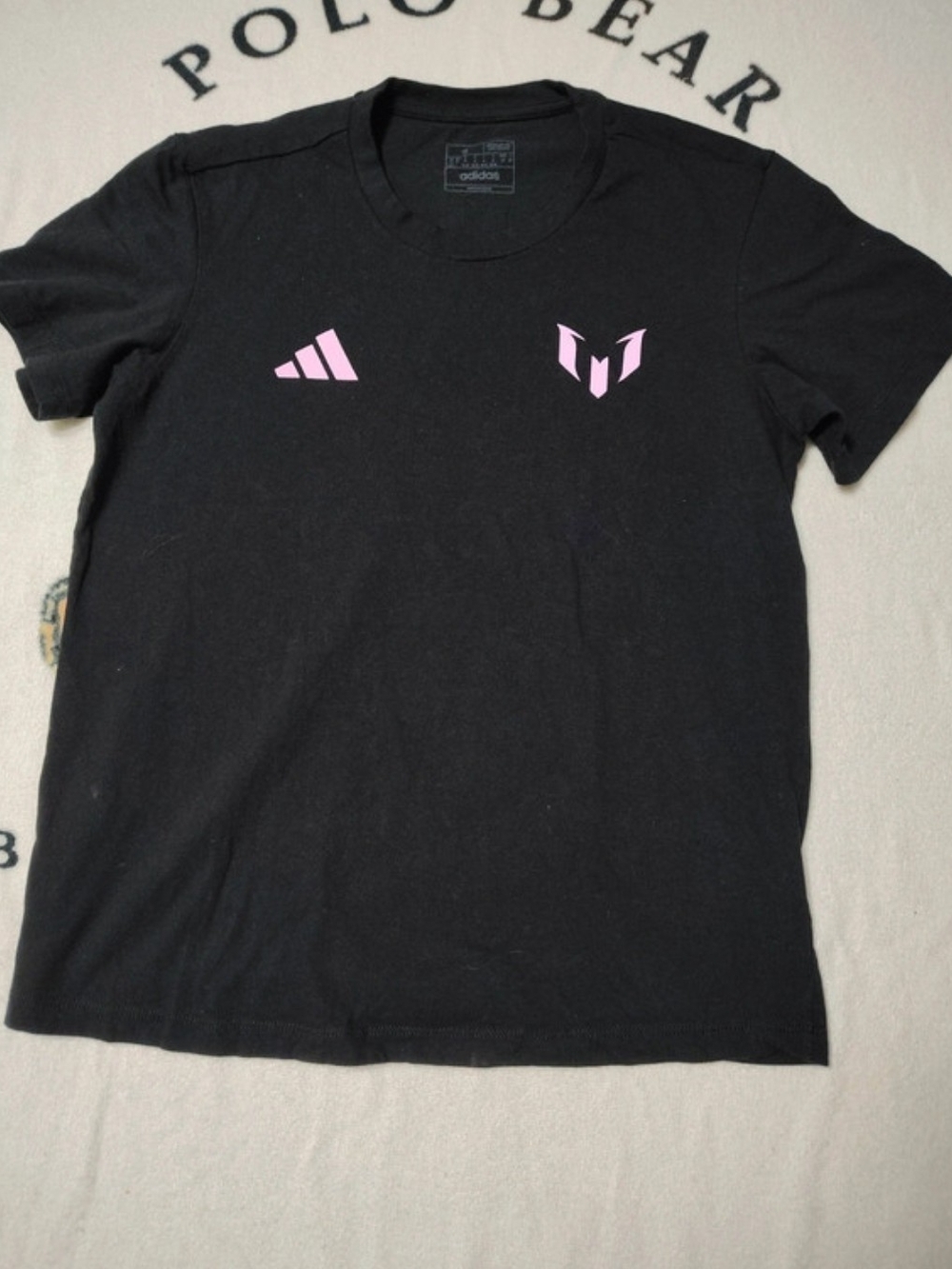 Adidas Men’s Black T-Shirt with Pink Accents